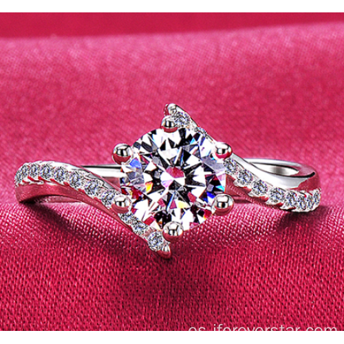 Nueva banda de anillo de bodas de diamantes moissanite